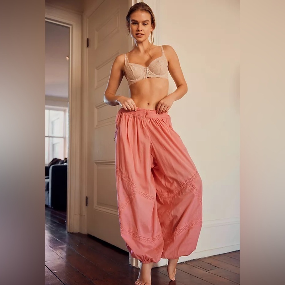 New Pink Free People Intimately Table Talk Sleep Pants Size XS-M